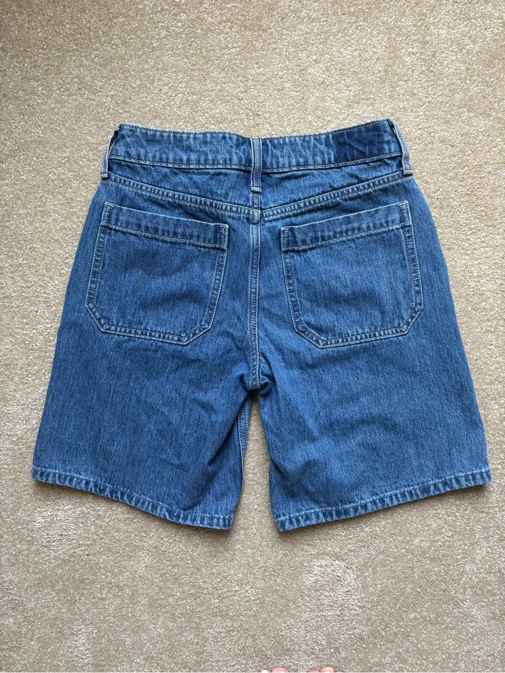 NWOT HOLLISTER Jort Low Rise Baggy Denim Long Shorts Size 00 W24